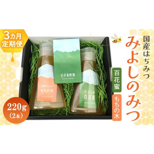 ふるさと納税 加工品等 はちみつ 佐賀県 基山町 3か月定期便 みよしのみつ(百花蜜・もちの木)220g×2本 はちみつ 百花蜜 もちの木 国産 ミツバチ 甘み スッキ…_1