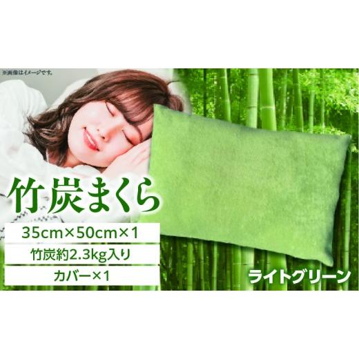 ふるさと納税 タオル・寝具 宮崎県 国富町 竹炭まくら(ダウンプルーフ生地使用 カバー付き) ライトグリーン ライトグリーン