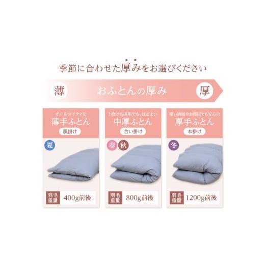 ふるさと納税 タオル・寝具 掛け布団 山梨県 富士吉田市 数量限定 ちょうどいい中厚タイプの羽毛布団ライトグレー シングル 羽毛量0.8kg 入金確認後7日以内で…_8