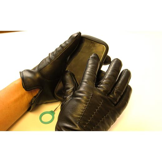 ふるさと納税 小物 香川県 東かがわ市   2654 革手袋 スマホ対応 カシミヤ混ニット裏生地 紳士用 メンズ 羊革 濃茶 25cm 濃茶 25cm