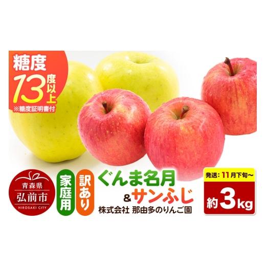 ふるさと納税 りんご 青森県 弘前市 26年11月下旬〜発送 りんご ぐんま名月&サンふじ 訳あり 約3kg 糖度13度以上(糖度証明書付) 先行受付 詰め合わせ 家庭…