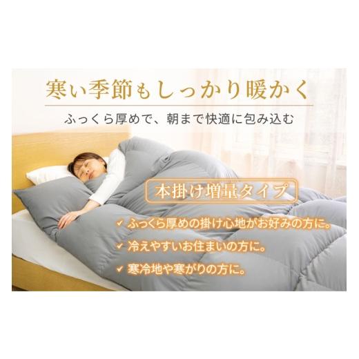 ふるさと納税 タオル・寝具 掛け布団 山梨県 韮崎市 冬用 洗える 羽毛布団 シングル 本掛け 増量 冬 掛け布団 ホワイトダックダウン85％ 1.2kg 350dp グレー …_2