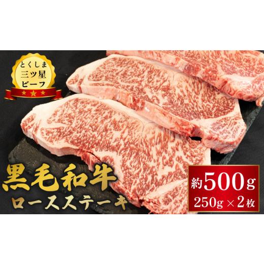 ふるさと納税 牛肉 ロース 徳島県 阿波市 黒毛和牛 牛肉 ロース ステーキ 500g (250g×2枚) とくしま三ツ星ビーフ 牛肉 ぎゅうにく 牛 ビーフ 肉 阿波牛 ブラ…
