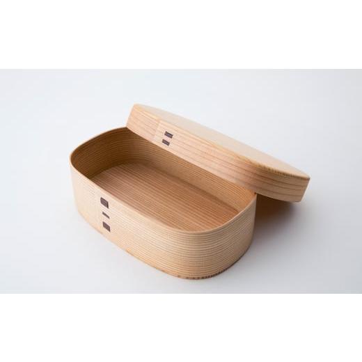 ふるさと納税 木工品・竹工品 秋田県 大館市  大館曲げわっぱ ほのか弁当（大） 225P6012 ／ 曲げわっぱ 伝統 工芸品 お弁当箱 弁当箱 わっぱ弁当 わっぱ弁当…の画像