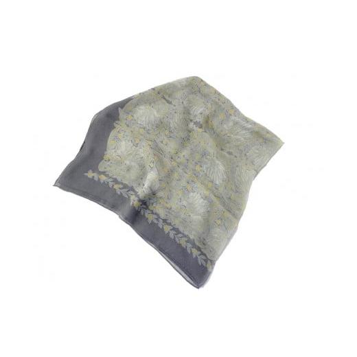 ふるさと納税 小物 ストール・マフラー 京都府 京都市 京都丸紅 V&amp;Aシルクオーガンジーショール(グレー) グレー