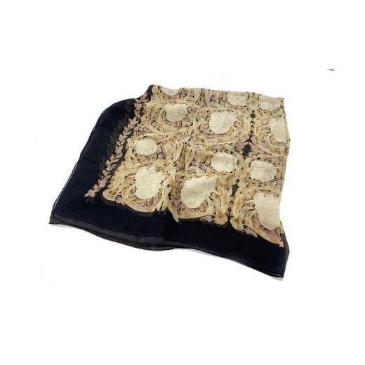 ふるさと納税 小物 ストール・マフラー 京都府 京都市 京都丸紅 V&amp;Aシルクオーガンジーショール(セピア) セピア