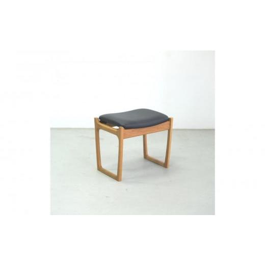 ふるさと納税 家具 インテリア・寝具・収納 福岡県 大川市 スツール デューク 500×370×450 SH430mm オーク無垢材 BKレザー 北欧デザイン 大川家具 大川市 辻…