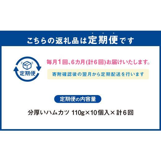 ふるさと納税 惣菜・レトルト 冷凍 静岡県 菊川市  6ヶ月定期便 分厚いハムカツ 計約1.1kg 約110g×10個 ｜ ハムカツ ハムかつ ハム 厚切り 惣菜 冷凍_3