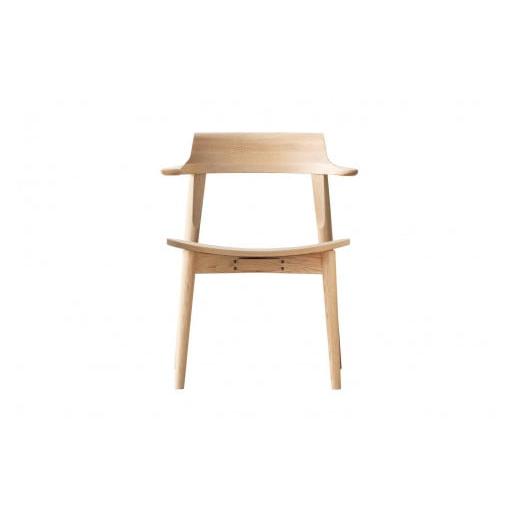 ふるさと納税 家具 広島県 廿日市市  浜本工芸 オーク無垢 ショートアームチェア DA-4903 板座タイプの画像