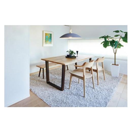 ふるさと納税 家具 広島県 廿日市市  浜本工芸 オーク無垢 ショートアームチェア DA-4903 板座タイプの画像