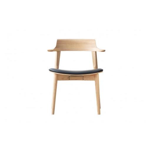 ふるさと納税 家具 広島県 廿日市市  浜本工芸 オーク無垢 ショートアームチェア DA-4903 張座タイプの画像