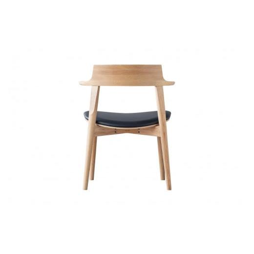 ふるさと納税 家具 広島県 廿日市市  浜本工芸 オーク無垢 ショートアームチェア DA-4903 張座タイプの画像