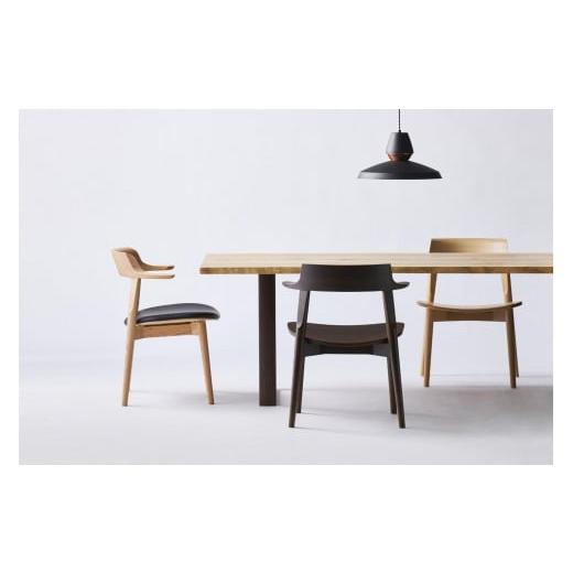 ふるさと納税 家具 広島県 廿日市市  浜本工芸 オーク無垢 ショートアームチェア DA-4903 張座タイプの画像