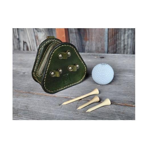 ふるさと納税 ゴルフグッズ 福井県 小浜市 ゴルフボールケース 3個入り(フォレストグリーン) 本革 牛革 ゴルフ ゴルフボール ゴルフ用品 ゴルフボールケー…