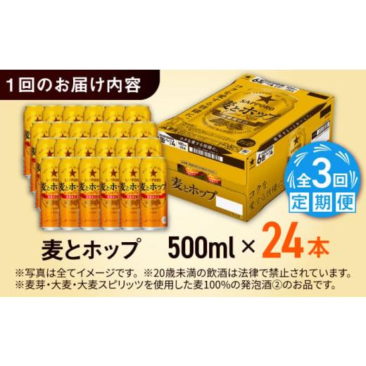 ふるさと納税 ビール 大分県 日田市  全3回定期便 サッポロ 麦とホップ 500ml×24缶 合計72缶 日田市 ／ 株式会社綾部商店 ビール サッポロ お酒 酒 日田 ARD…の画像