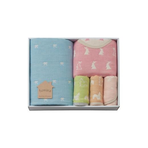 ふるさと納税 小物 ハンカチ・スカーフ 愛知県 蒲郡市 G0610 ふわら ガーゼケット・スリーパー・スタイ・ハンカチセット:配送情報備考 化粧箱入+ ギフト…