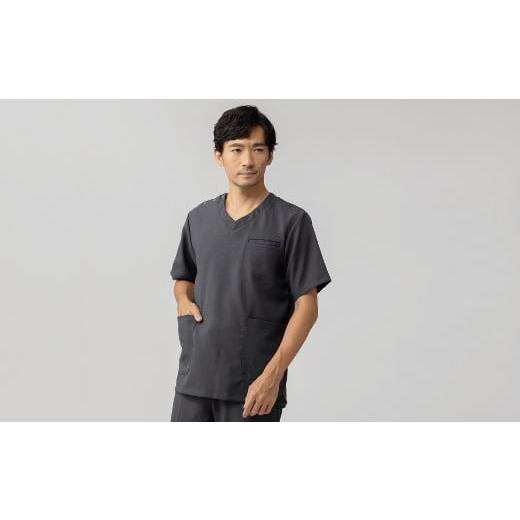 ふるさと納税 服 男 東京都 台東区 レピウスの白衣 メンズ スクラブ リンクル / ネーム刺繍付き (カラー:チャコール、サイズ:2L) カラー:チャコール、サイ…