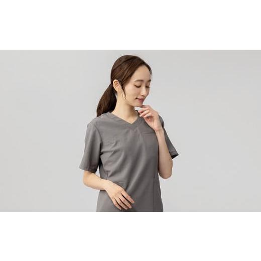 ふるさと納税 服 女 東京都 台東区 レピウスの白衣 レディース スクラブ リンクル / ネーム刺繍付き (カラー:グレー、サイズ:2L) カラー:グレー、サイズ:…