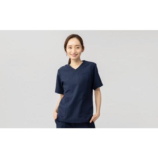 ふるさと納税 服 女 東京都 台東区 レピウスの白衣 レディース スクラブ リンクル / ネーム刺繍付き (カラー:ネイビー、サイズ:2L) カラー:ネイビー、サイ…