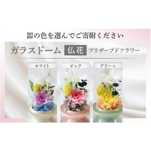 ふるさと納税 花・苗木 福井県 あわら市  ピンク プリザーブドフラワー ガラスドーム仏花 お供え花 コンパクトなお仏壇にぴったりなプチサイズ感 ／ 花 仏壇飾…_2