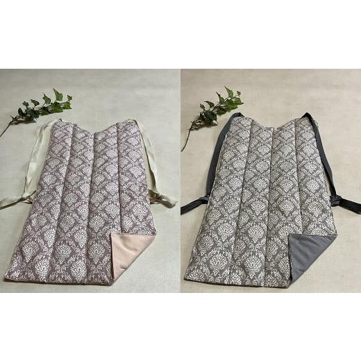 ふるさと納税 小物 奈良県 桜井市 AE-72. 背負う防寒着 大和おいね 綿100% ダマスク柄/グレー・M グレー・M