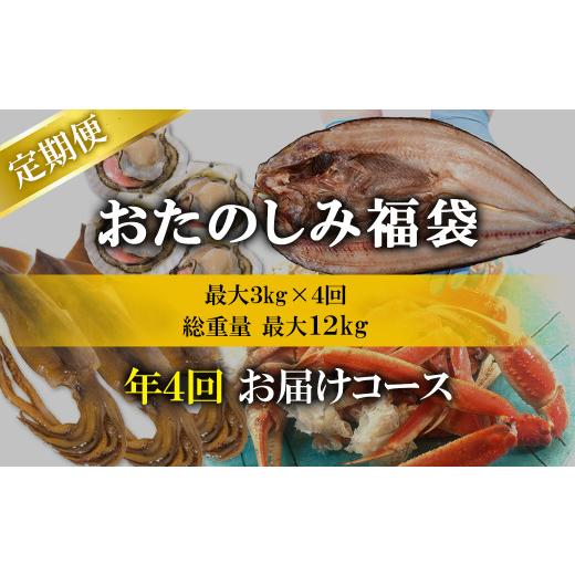 ふるさと納税 魚貝類 北海道 鹿部町  定期便 全4回お届け 北海道の海鮮 おたのしみ福袋 訳あり ズワイガニ入り 冷凍 5種 最大2.5〜3kgの画像