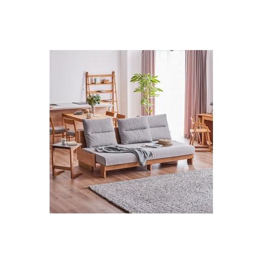 ふるさと納税 家具 福岡県 大川市 開梱設置 ソファベッド 幅200cm ヴィンセント NA×ライトグレー ごろ寝ソファ モーブル/大川家具 NA×ライトグレー