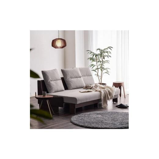 ふるさと納税 家具 福岡県 大川市 開梱設置 ソファベッド 幅180cm ヴィンセント BR×ライトグレー ごろ寝ソファ モーブル/大川家具 BR×ライトグレー