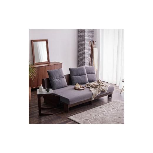 ふるさと納税 家具 福岡県 大川市 開梱設置 ソファベッド 幅180cm ヴィンセント BR×ダークグレー ごろ寝ソファ モーブル/大川家具 BR×ダークグレー