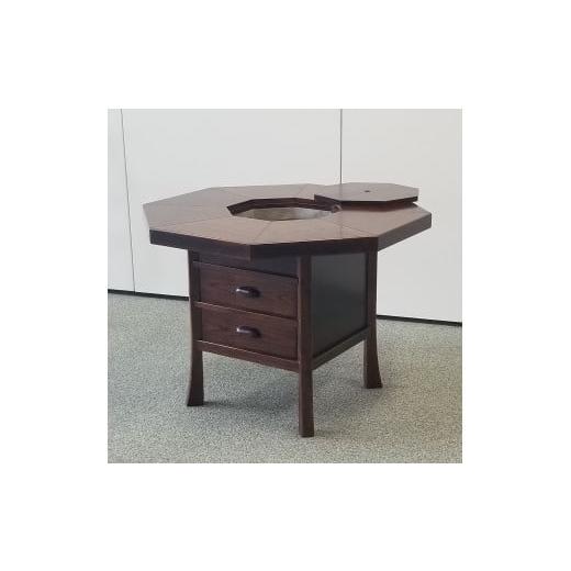 ふるさと納税 家具 テーブル 秋田県 湯沢市 八角火鉢テーブル 机 座卓 ちゃぶ台 火鉢 炉 八角形テーブル ダイニングテーブル アンティーク調 高級 インテリア …