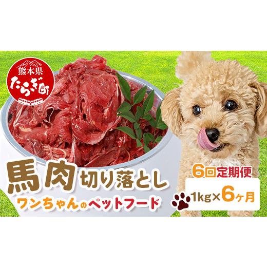 ふるさと納税 馬肉 熊本県 多良木町  定期便6回 ペット用 熊本加工 馬肉 切り落とし 1kg ×6回配送 合計 6キロ ドッグ フード 無添加 無香料 ヘルシー 高栄養 …_1