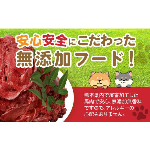 ふるさと納税 馬肉 熊本県 多良木町  定期便6回 ペット用 熊本加工 馬肉 切り落とし 1kg ×6回配送 合計 6キロ ドッグ フード 無添加 無香料 ヘルシー 高栄養 …_2