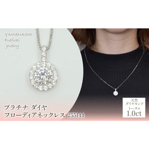 ふるさと納税 アクセサリー ネックレス 山梨県 笛吹市 プラチナ ダイヤ1.0ct フローディアネックレス 255144 218-206