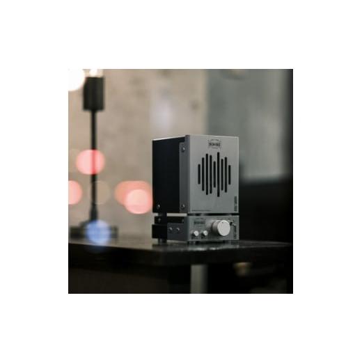 ふるさと納税 TV・オーディオ・カメラ 大阪府 枚方市 スタックアンプ／金属製ボックススピーカー型(シルバー)NMP-1A2A 1578561の画像