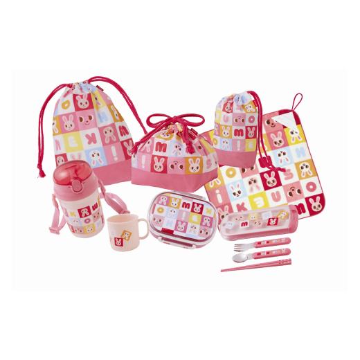 ふるさと納税 食器・グラス セット 大阪府 八尾市 F159 ミキハウス 通園・通学ランチグッズ8点セット(ピンク) ピンク