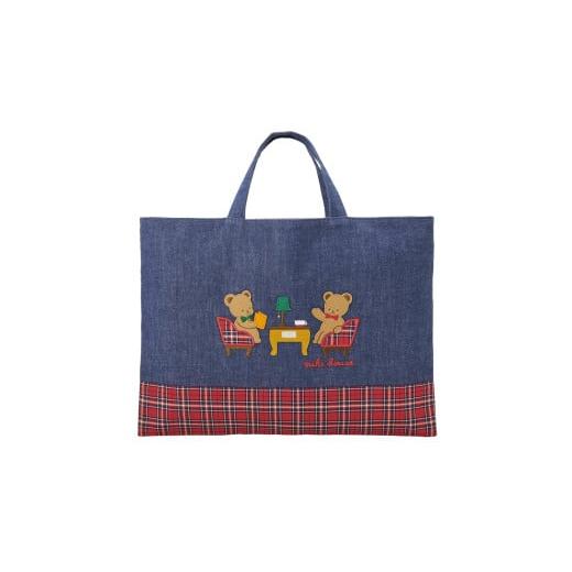 ふるさと納税 カバン トートバッグ 大阪府 八尾市 F158 ミキハウス ミキハウスベア レッスンバッグ(赤) 赤