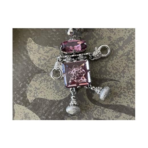 ふるさと納税 アクセサリー ブローチ 奈良県 香芝市 スワロフスキー 可愛いロボットのピンブローチ (アンティークピンク[ピンク])|ジュエリー アクセサリ…