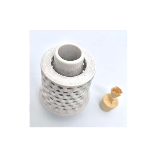 ふるさと納税 陶磁器・漆器・ガラス 大阪府 大阪狭山市 wave 磁器製 茶道具 灰 ／ 振出 菓子器 伝統 鋳込技法 蓋付き 箱無し No.290の画像