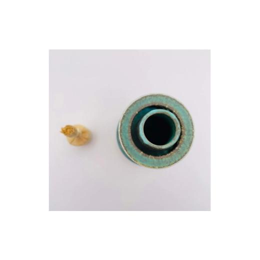 ふるさと納税 陶磁器・漆器・ガラス 大阪府 大阪狭山市 wave 磁器製 茶道具 緑 ／ 振出 菓子器 伝統 鋳込技法 蓋付き 箱無し No.291の画像