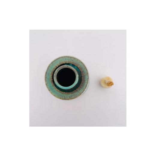 ふるさと納税 陶磁器・漆器・ガラス 大阪府 大阪狭山市 wave 磁器製 茶道具 緑 穴大きめ ／ 振出 菓子器 伝統 鋳込技法 蓋付き 箱無し No.292の画像