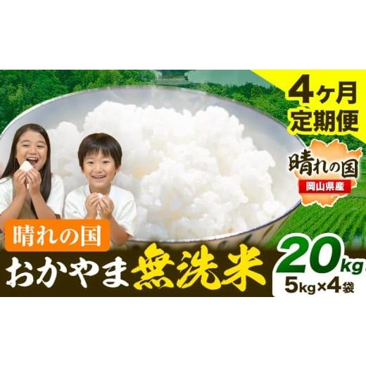ふるさと納税 無洗米 岡山県 笠岡市 無洗米 米 お米 4ヶ月定期便 20kg(5kg×4袋)/月×4ヶ月 おかやま 無洗米 米 20kg 個包装 こめ コメ 岡山 岡山県産 [お申…