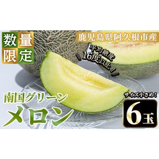 ふるさと納税 メロン メロン青肉 鹿児島県 阿久根市 先行予約受付中 2026年6月下旬以降順次発送予定 数量限定 鹿児島県産南国グリーンメロン(6玉・計6kg) 数…