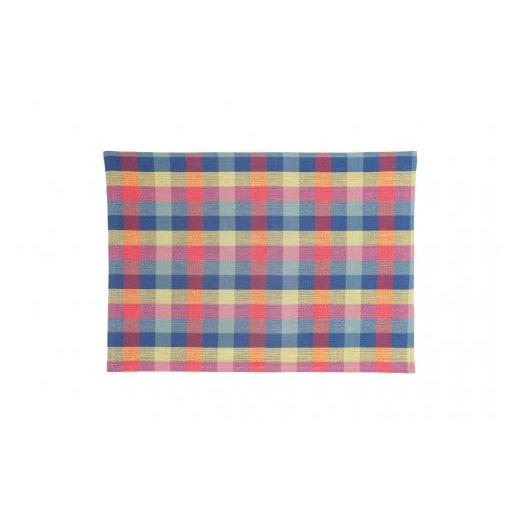 ふるさと納税 雑貨・日用品 徳島県 徳島市 カラー:カラフルチェック 阿波しじら織ランチョンマット カラフルチェック