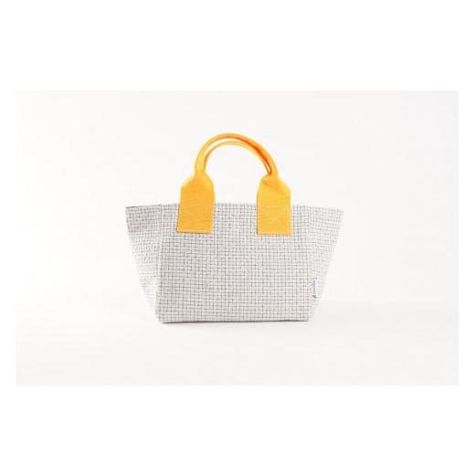 ふるさと納税 カバン トートバッグ 徳島県 徳島市 カラー:イエロー×白格子 カラフル阿波しじら織トート(小) イエロー×白格子