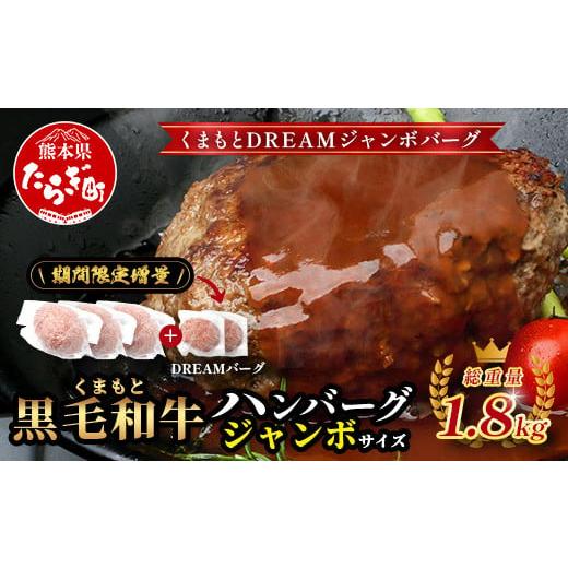 ふるさと納税 牛肉 ハンバーグ 熊本県 多良木町 [2・3月発送 限定増量]ビッグサイズ くまもと 黒毛和牛 DREAMジャンボバーグ 500g×3個 + DREAMバーグ 150g…
