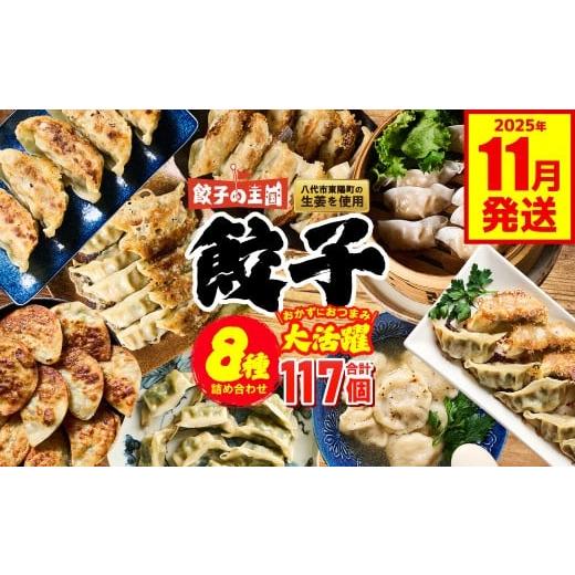 ふるさと納税 餃子 熊本県 八代市 餃子の王国 餃子8種詰合せ (黒豚生餃子 黒豚でか生餃子どでかドン しそ生餃子 生水餃子 にんにく10倍黒豚生餃子 えび生餃子…