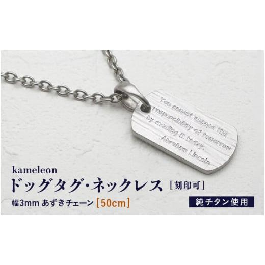 ふるさと納税 アクセサリー ネックレス 福井県 坂井市 刻印が目立たない/チタンドッグタグネックレス/kameleon 50cm J-20301_01 長さ:50cm