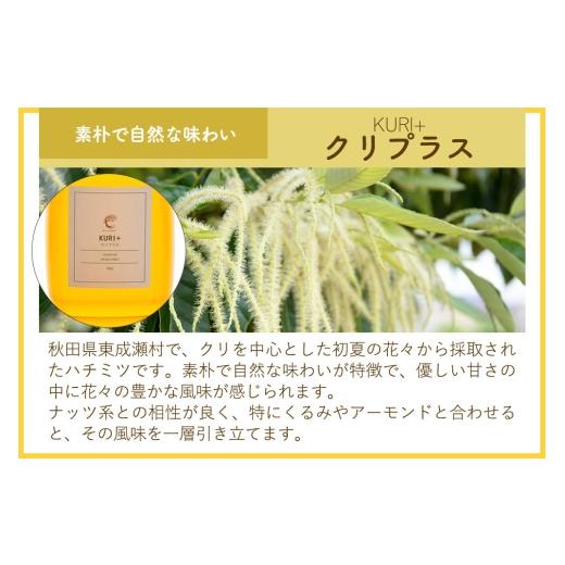 ふるさと納税 加工品等 はちみつ 秋田県 東成瀬村 はちみつ3個セット（E.NARUSE・KURI＋・MARRONNIER プラスチックボトル）300g×各1個 計3個の画像