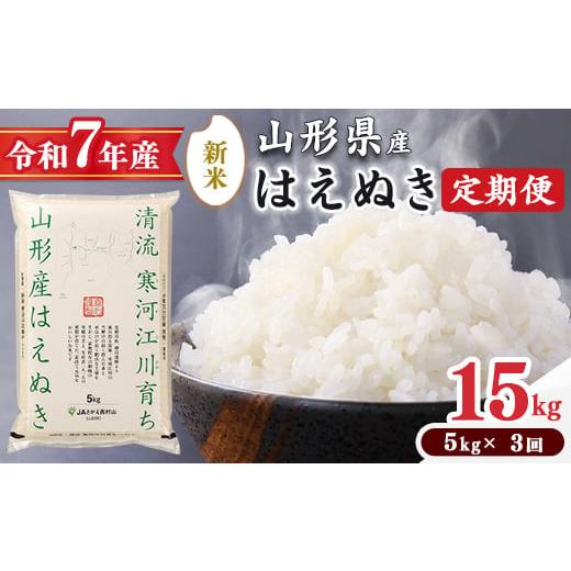 ふるさと納税 米 はえぬき 山形県 寒河江市 2025年11月下旬開始 令和7年産 定期便 はえぬき計15kg お米 定期便(5kg×3回) 清流寒河江川育ち 山形産はえぬき…