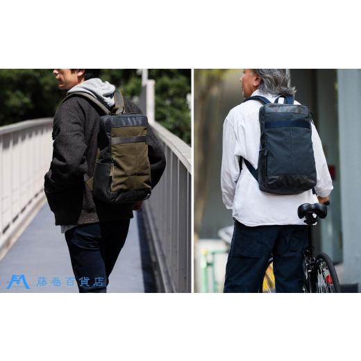 ふるさと納税 カバン リュック 兵庫県 神戸市  BAGGY PORT 藤巻百貨店別注10ozシェルターダック×幌帆布のリュック カラー：ネイビー ネイビーの画像